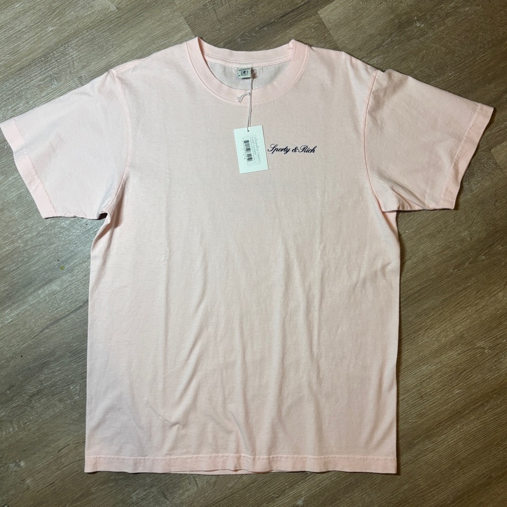 Sporty & Rich Light Pink Short Sleeve Tee